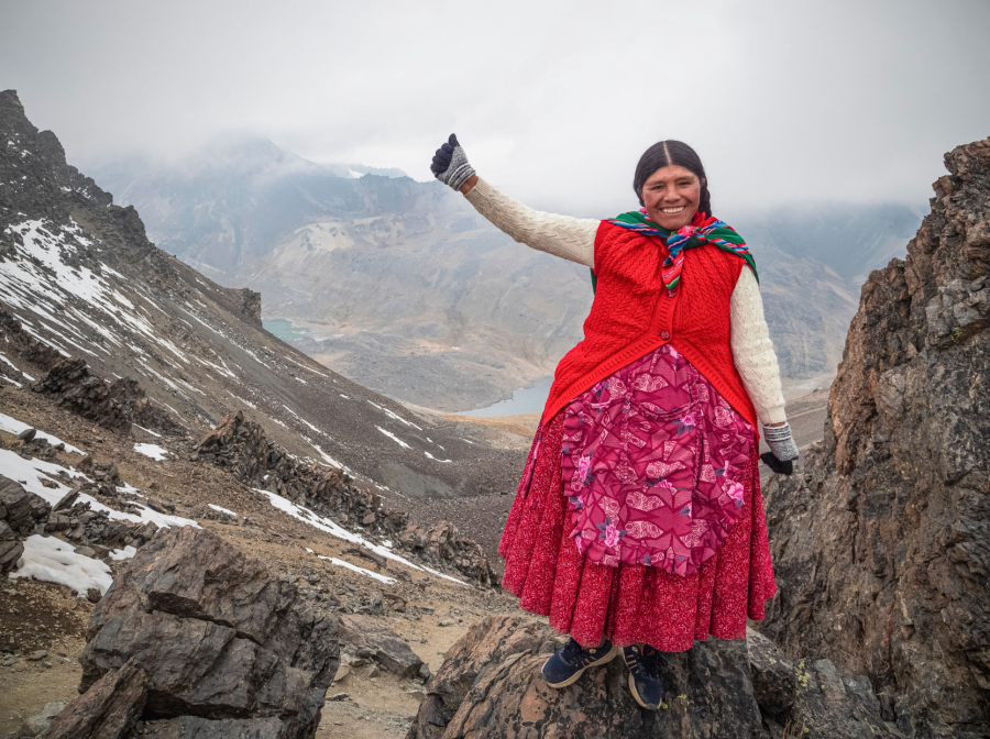 9. Pacesa Alana Llusco, happy to be in the mountains near Pico Austria - Credit Benjamin Swift