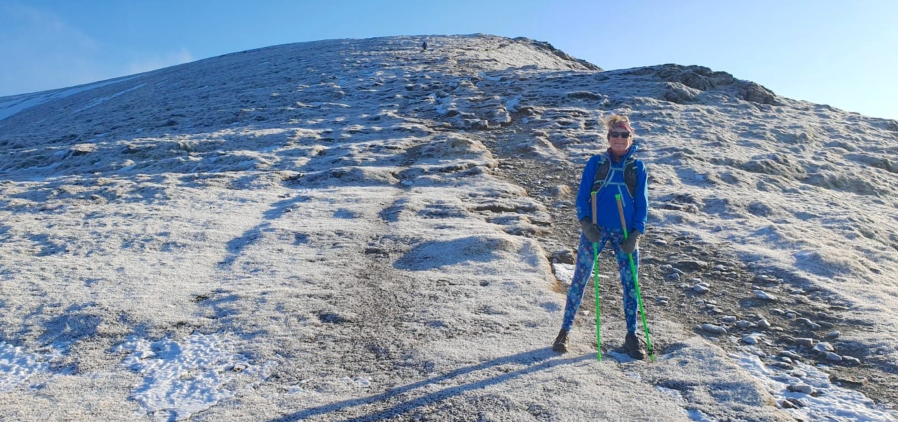 Fiona enjoying wintry Highland conditions on test