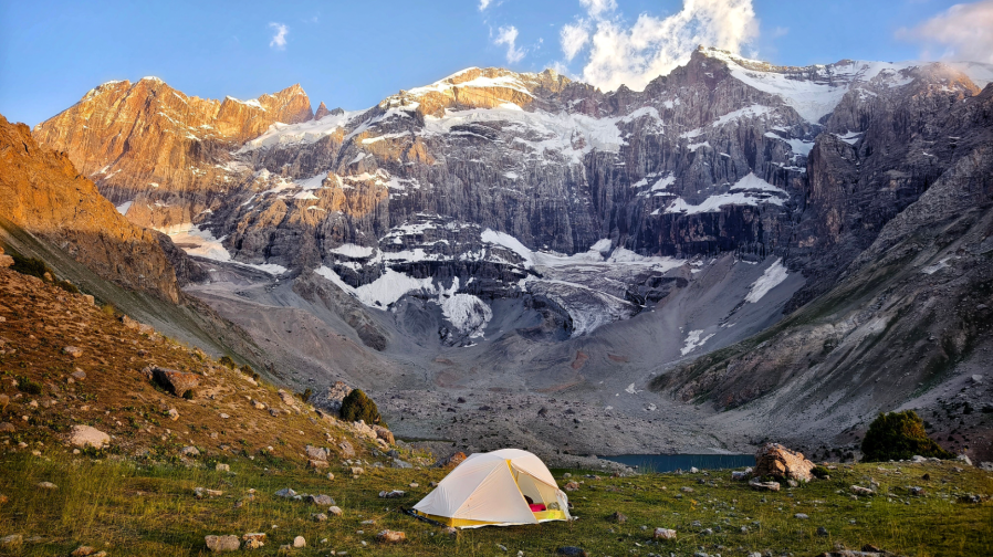 15. A picture perfect camp spot under the impressive Mirali Wall