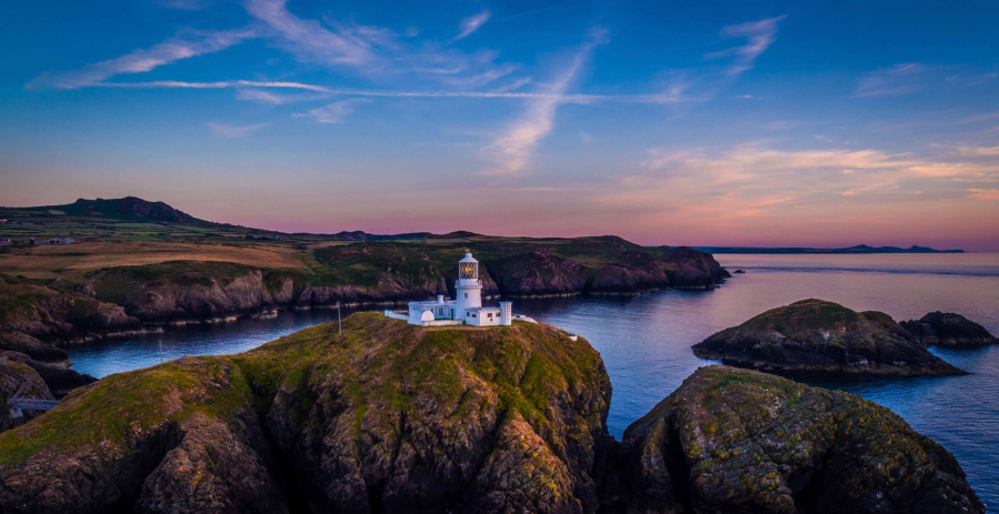 Strumble Head Lighthouse in Pembrokeshire National Park. Credit - Hawlfraint y Goron-Crown Copyright