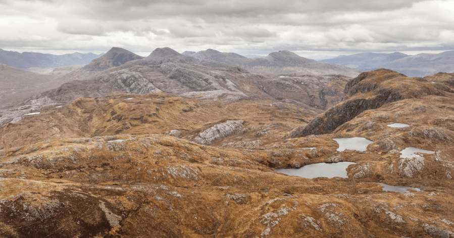 17.An unusual view of the Torridon giants. Sgurr a Gharaidh. Kev Woods
