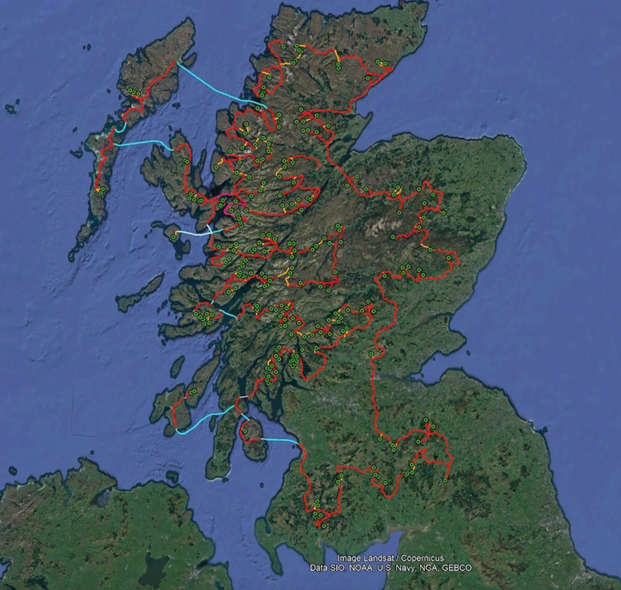 Lorraine's grahams round route - courtesy of Kev Woods