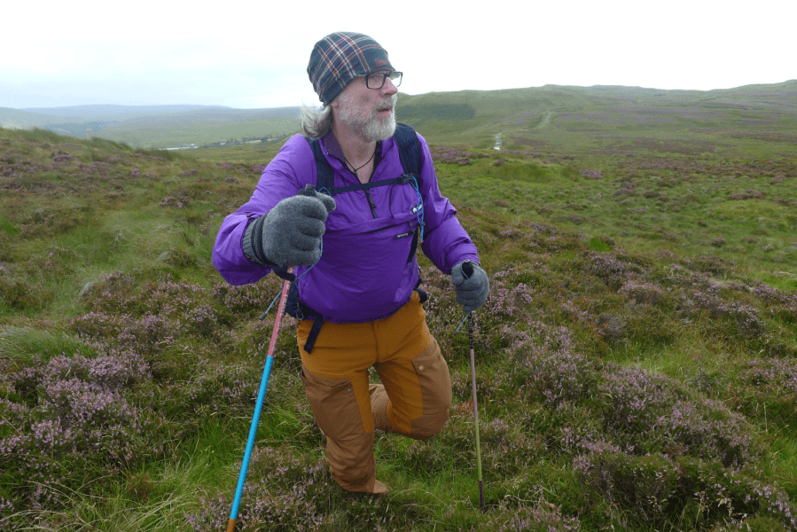 Peter Macfarlane keeping the forstbite at bay on a driech day. Credit: Peter Macfarlane