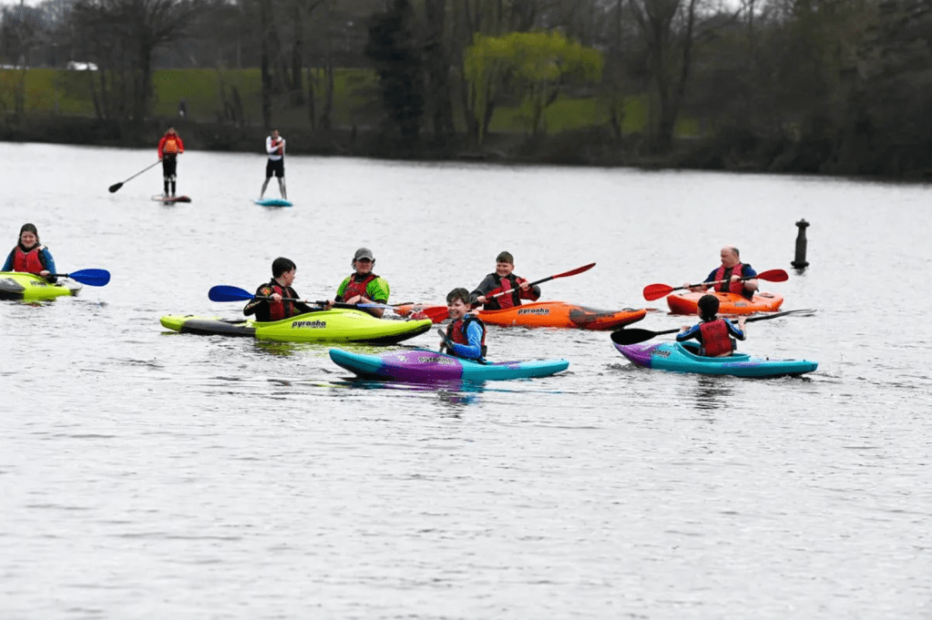 Paddling at the Expo.