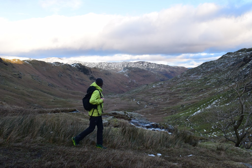 Descending the Far Easedale valley. Credit: James Forrest