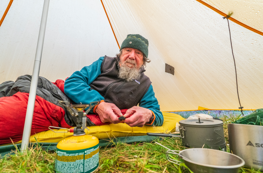 The Patagonia R1 Air Fleece vest gives instant warmth. Credit: Chris Townsend