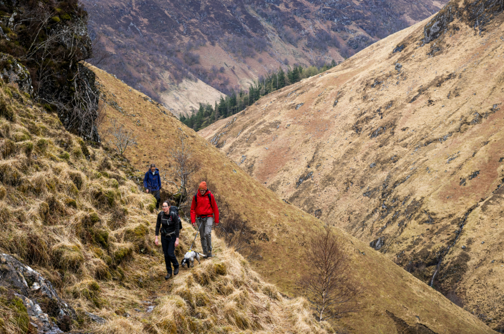Traversing the upper partr of the gorge