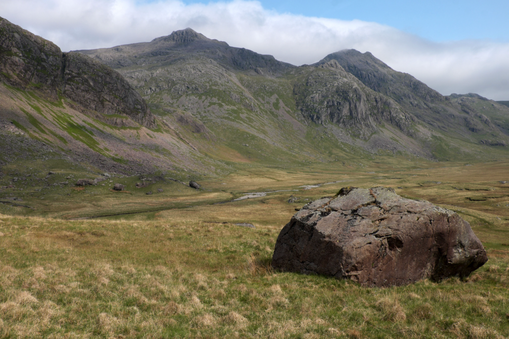 Scafell Pike stands proud over the Great Moss