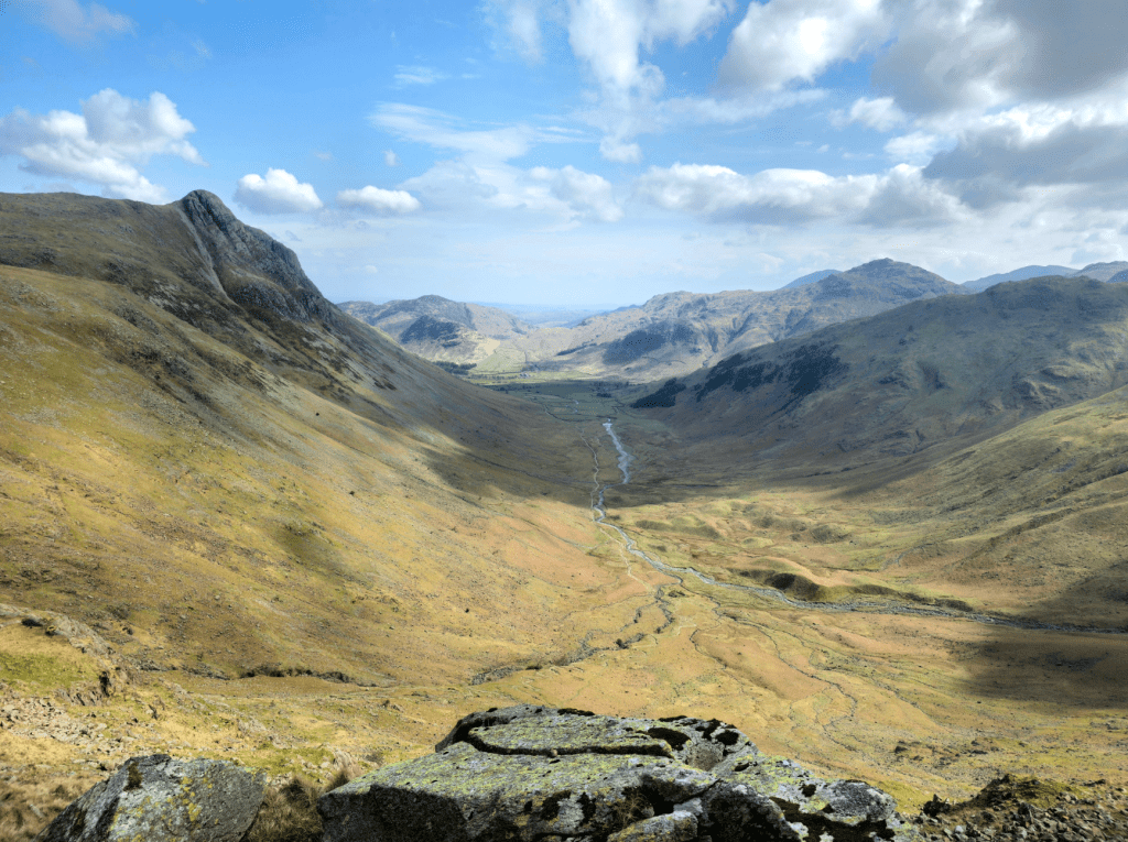 Looking down Mickleden from Rossett Pike. Credit: Norman Hadley