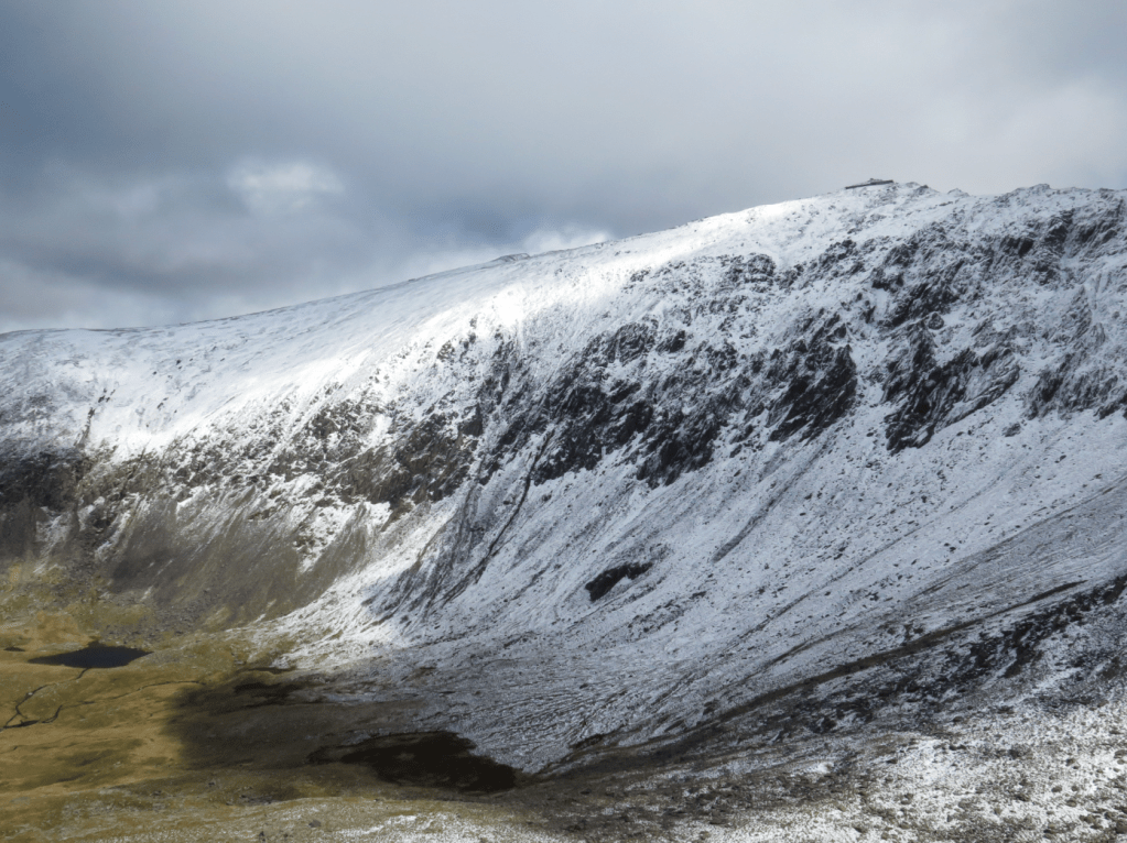 Yr Wyddfa & Cwm Clogwyn seens from Llechog Buttress