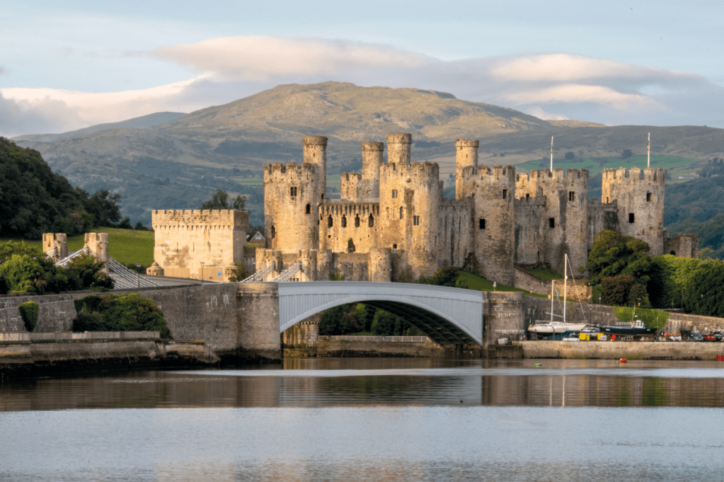 Conwy Castle with Tal-y-Fan in the distance -02