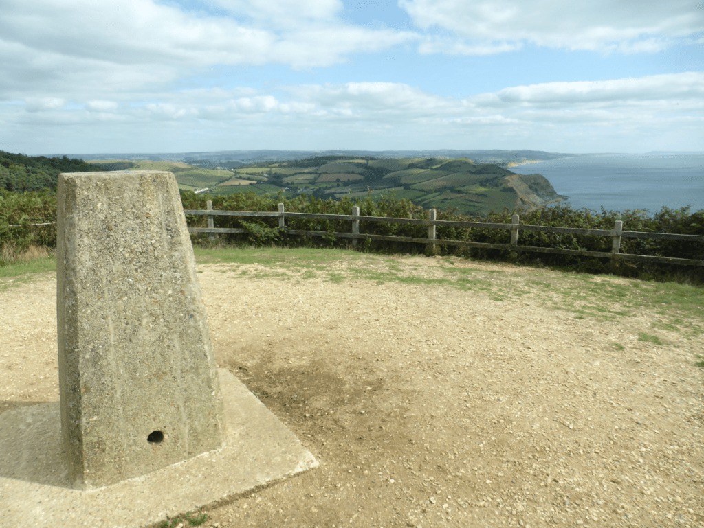 Trig point atop Golden Cap