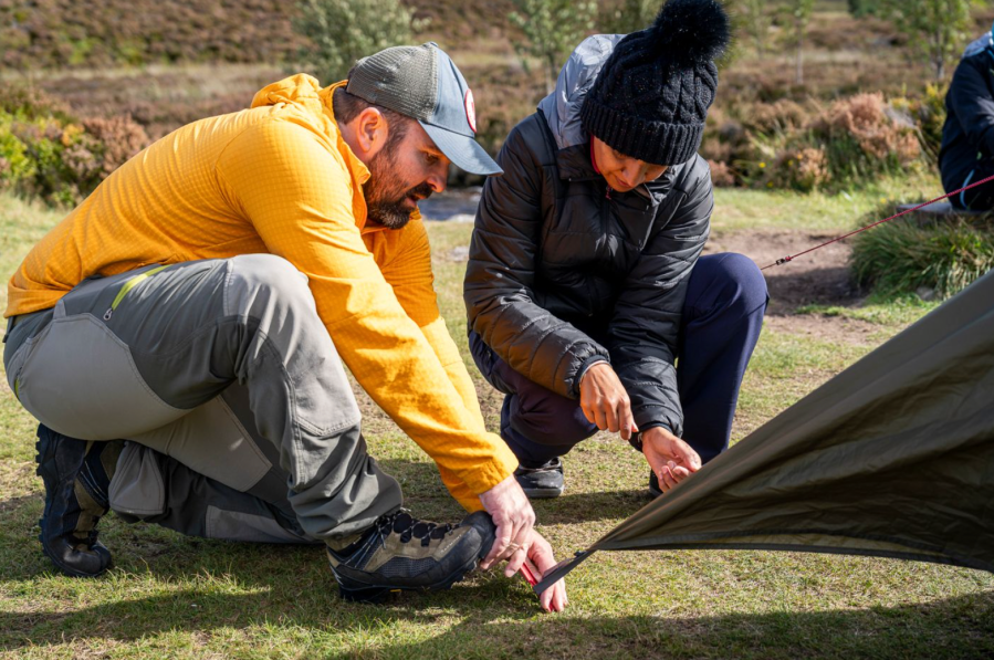 first wild camp - Minreet learns the ropes.