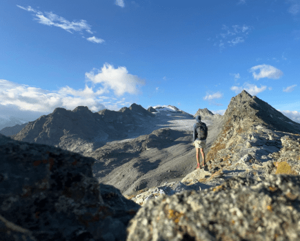 *DPS* 7 Taking a rare moment to stop and enjoy the view from the highest point of the trail - Col de Prafleuri