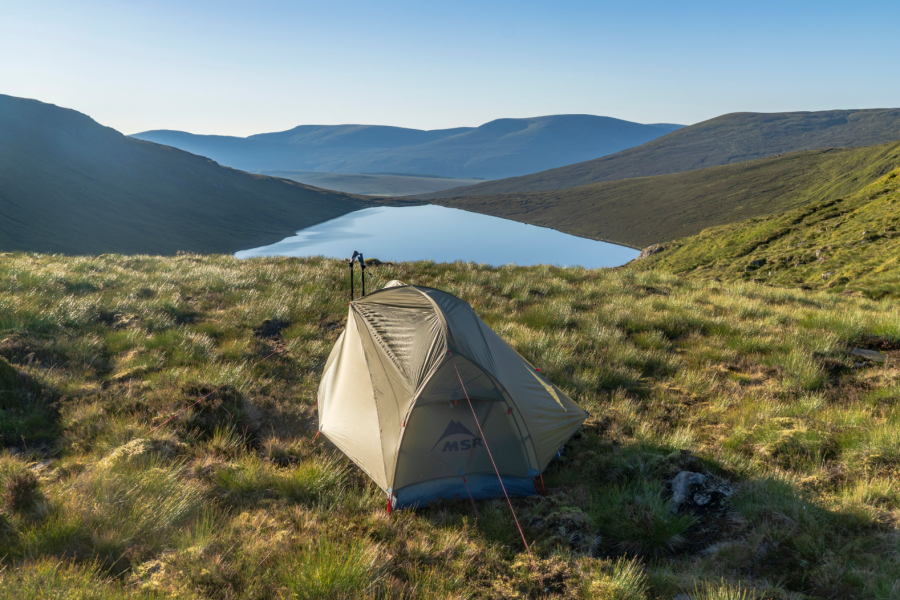 Chris's camp in the Hubba Hubba, in bonnie spring conditions