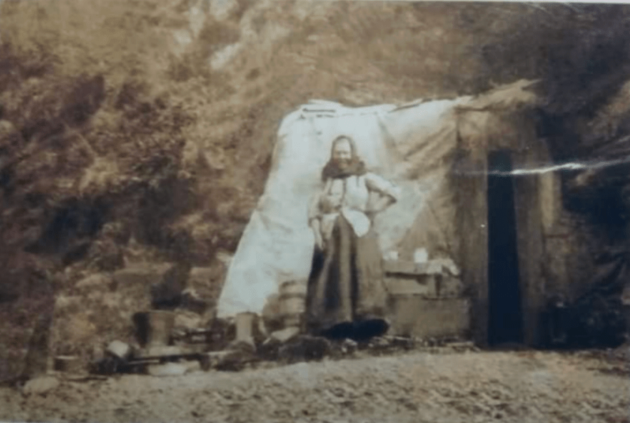 Jinty outside her cave credit Bute Museum).png