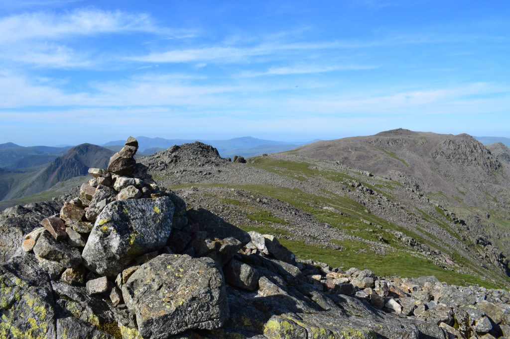 Lakeland 3000s 7. Looking to Scafell Pike from the summit of Scafell