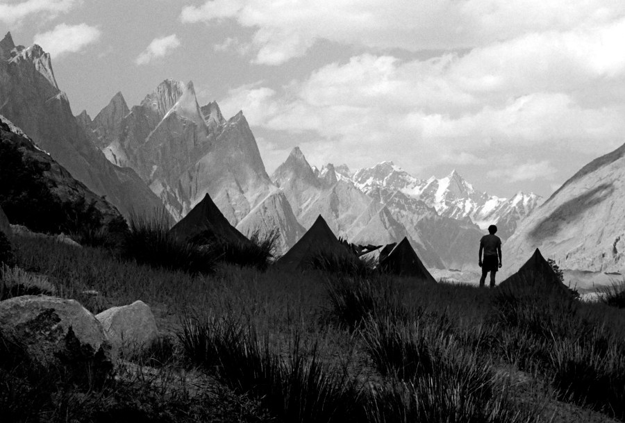Cleare Perspectives - Paiju peaks, Thunmo_Cathedral, Biange I and II_peaks, seen from Payu camp,_Karakoram, Pakistan