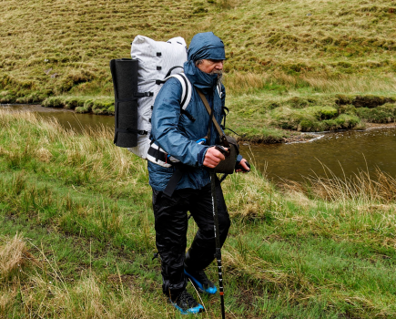 Carrying everything for a four-night trip in a simple pack. Credit: Chris Townsend