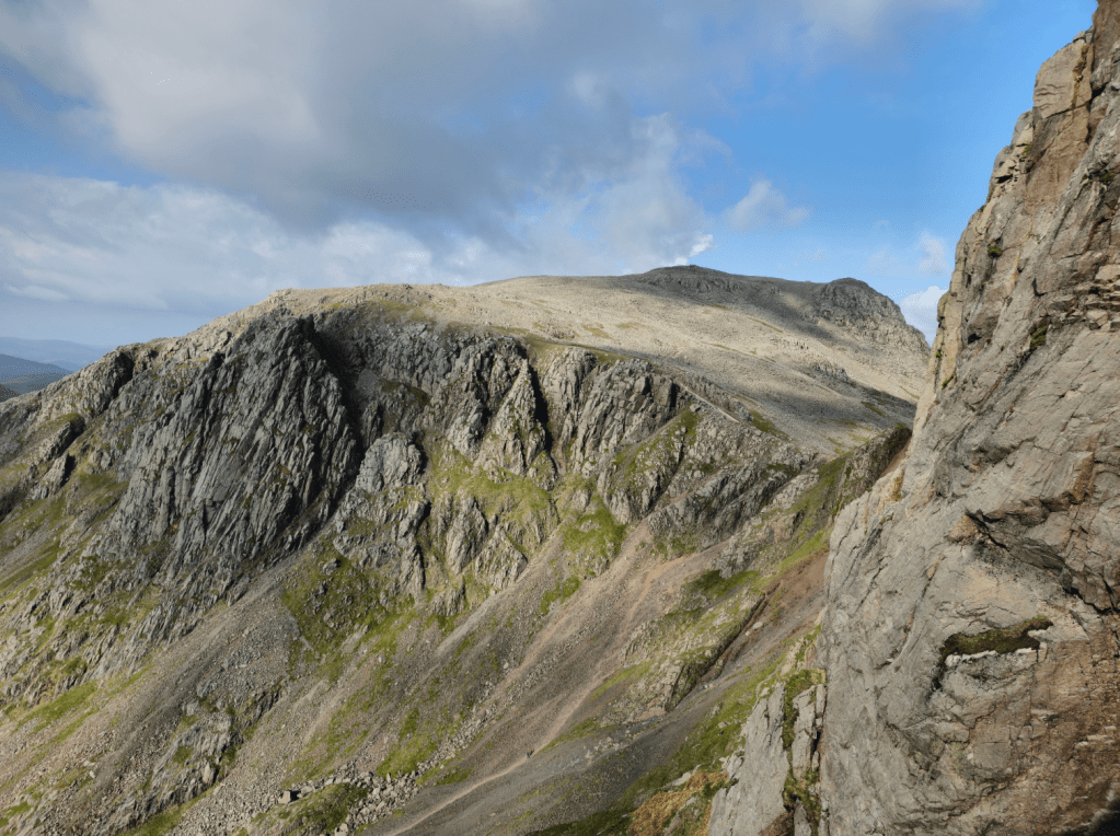 Scafell Pike seen from Lord's Rake. Credit: Norman Hadley