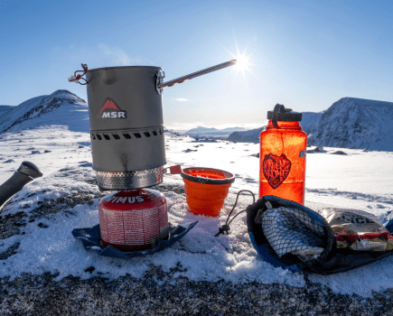 Stove system in the winter cairngorms - D Lintern