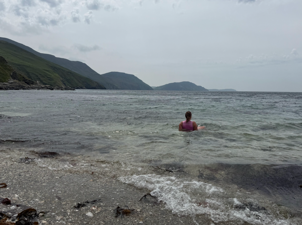 A cool-off in Niarbyl Bay. Credit: Francesca Donovan