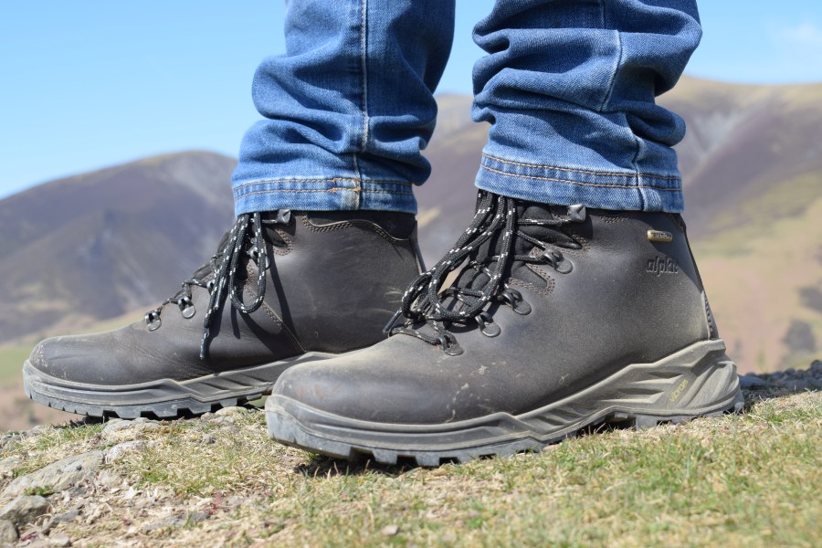 Alpkit manager Simon Mackereth testing the new Alpkit Pilot leather boots