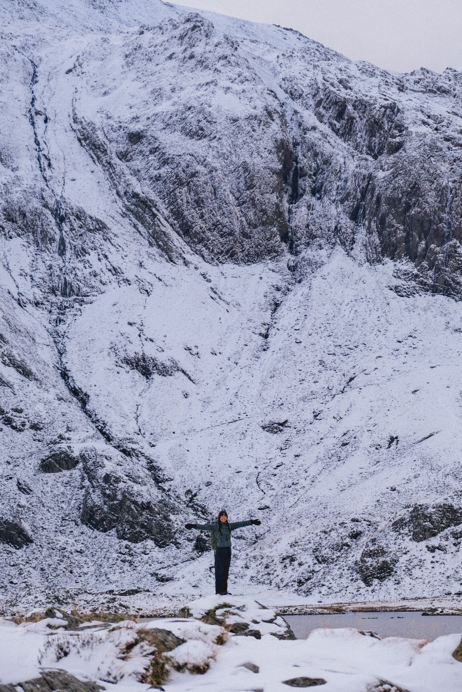 Nic on a snowy adventure in North Wales