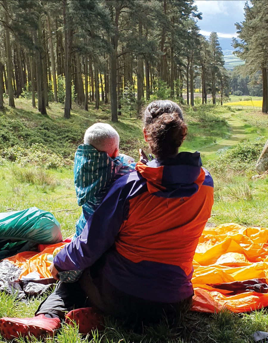 Mary-Ann hiking the St Cuthbert’s Way in 2019 with her 9 month old son. Credit: Merle Ochota