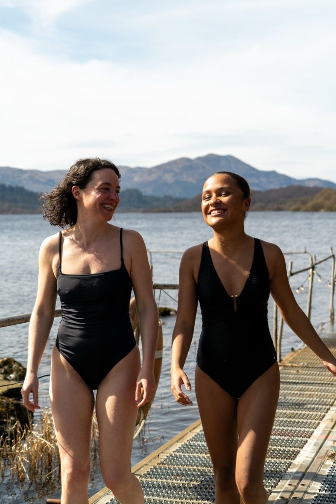 Admiring the view at Venachar Lochside Sauna. Credit: Turnbulldouglas