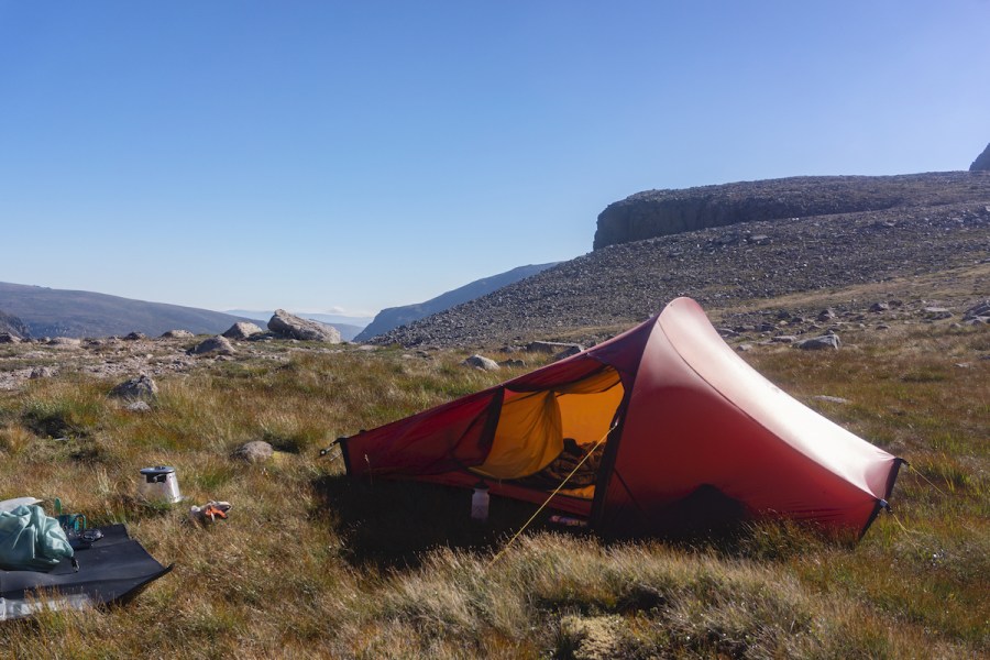 Breezy places are best to avoid the Scottish midge when wild camping in the UK. Photo: Chris Townsend