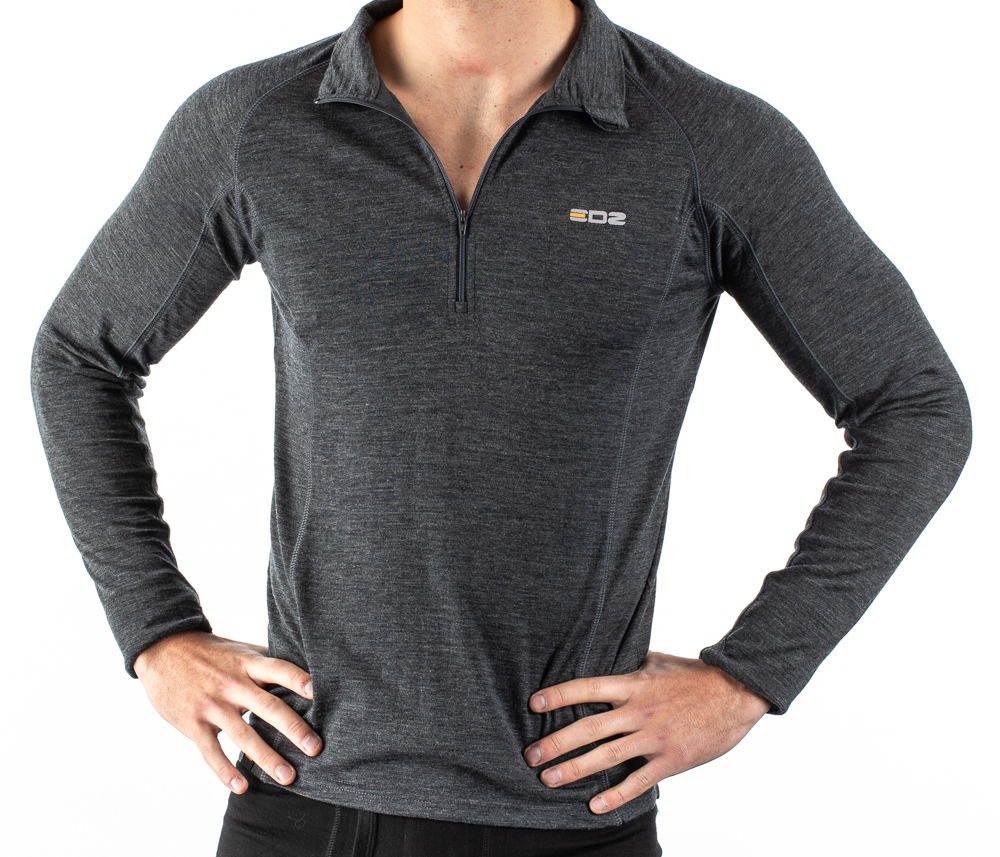 EDZ Merino Wool 200g Base Layer Zip Neck Top